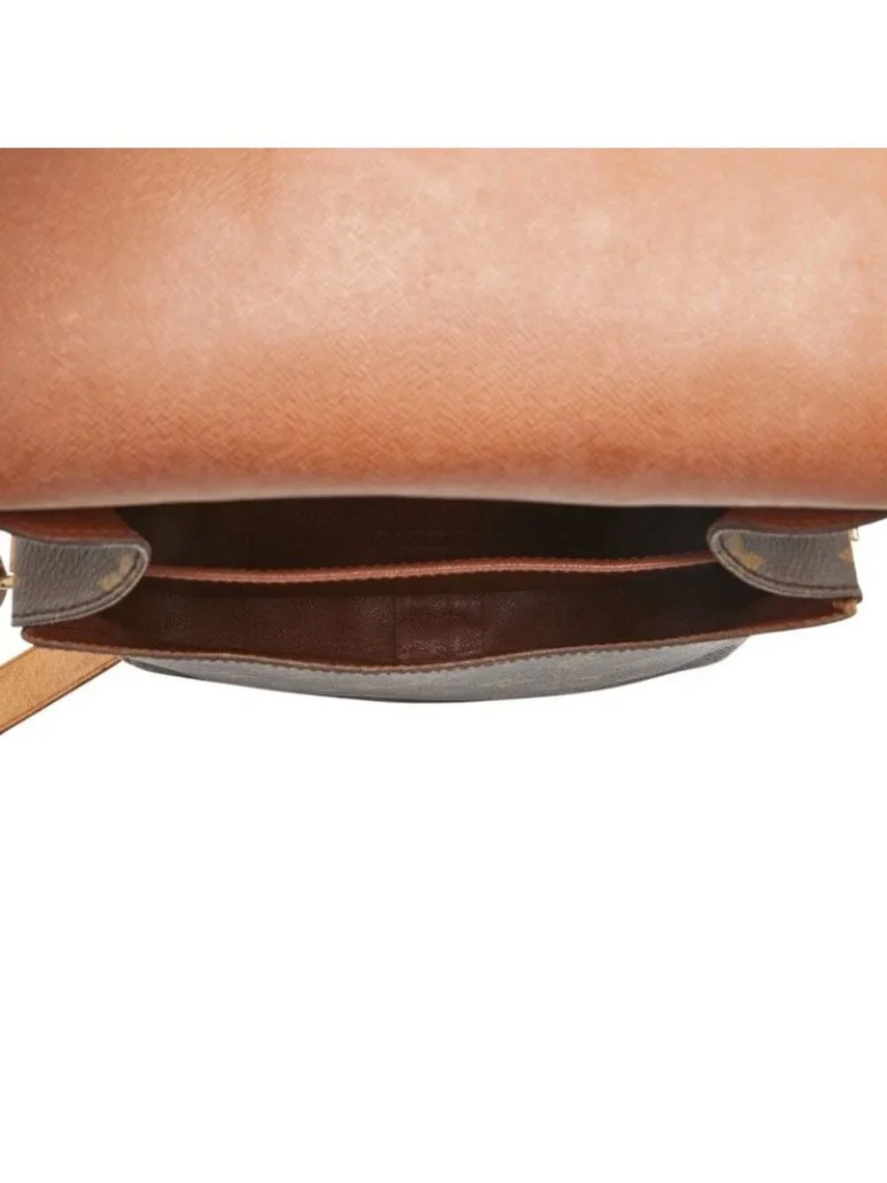 Louis Vuitton Monogram Cartouchiere MM Crossbody Shoulder Bag Brown Leather - Picture 8 of 10